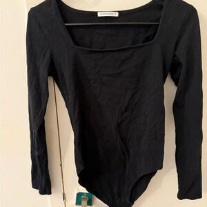 MangoPopBlack Fitted Bodysuit Top